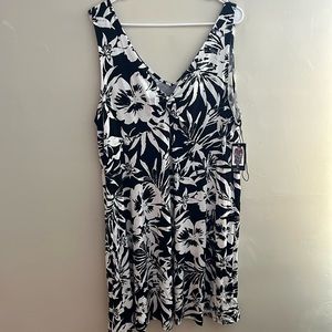 Black and white floral dress